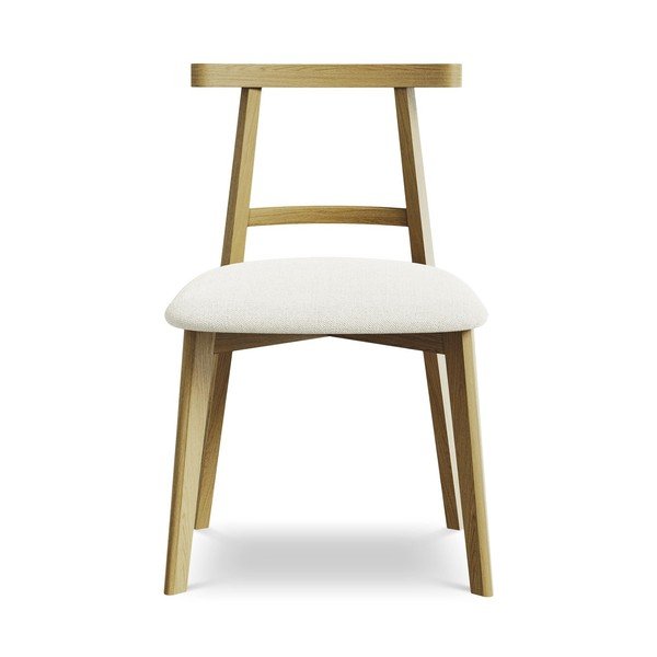 Kremno bel jedilni stol iz masivnega lesa Ohelo – Makamii-image-1