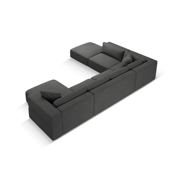 Temno siva kotna sedežna garnitura (levi kot/v obliki črke "U") Esther – Milo Casa-image-3