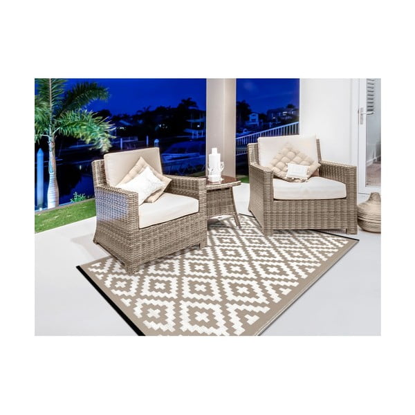 Bež in bela obojestranska preproga za zunanjo uporabo Green Decore Nirvana, 120 x 180 cm-image-4