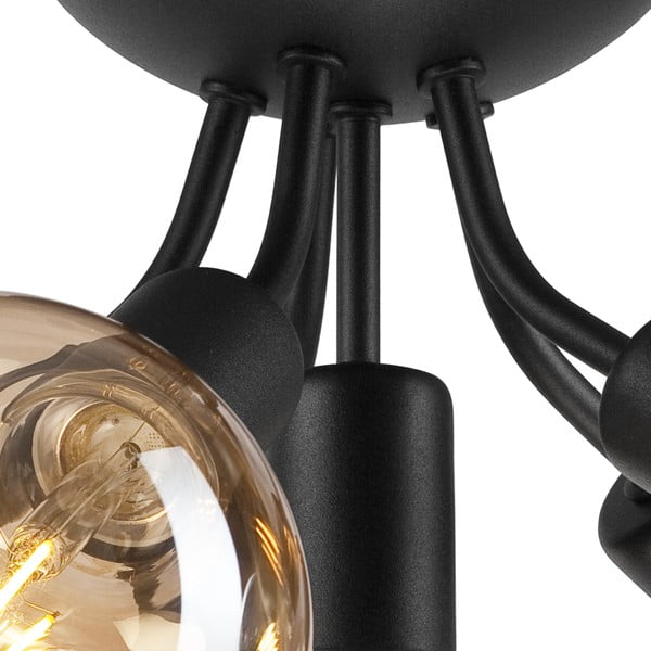 Črna stropna svetilka brez senčnika Viggo – LAMKUR-image-4