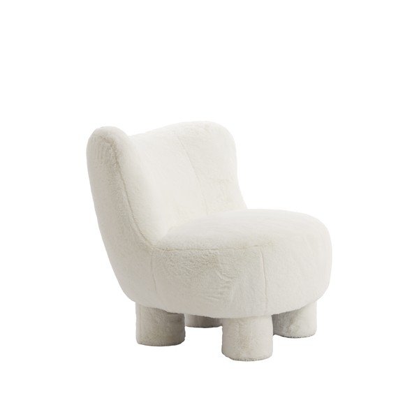 Kremno bel fotelj iz tkanine bouclé Kamovu – Light & Living
