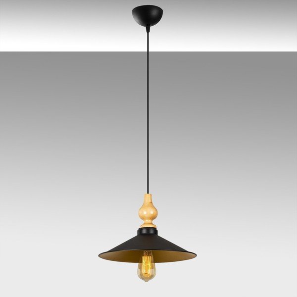 Črna kovinska viseča svetilka Opviq lights Kiriakos-image-1