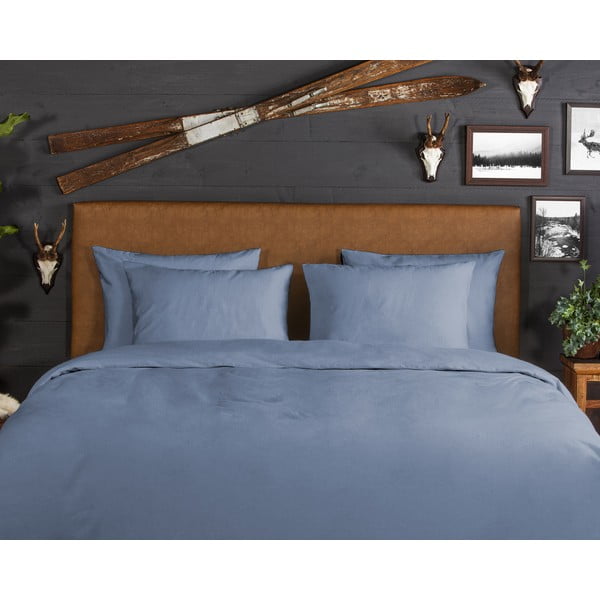 Modra flanelna posteljnina za zakonsko posteljo/podaljšana 200x220 cm – Good Morning-image-2