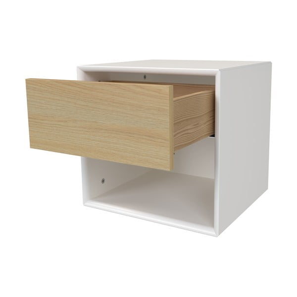 Bela nočna omarica v hrastovem dekorju Alba – Tenzo-image-2