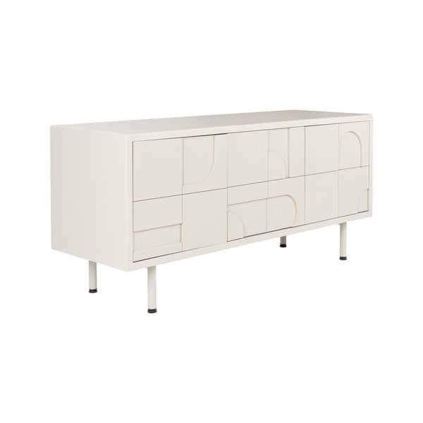 Svetlo siva komoda 55x120x40 cm Funk – White Label-image-2