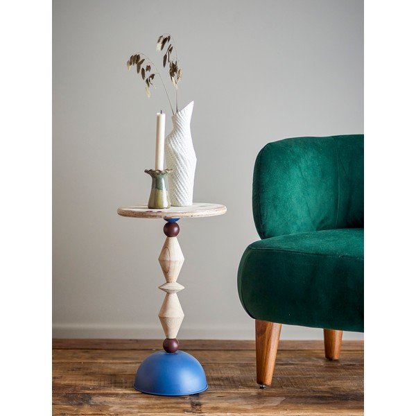 Okrogla stranska mizica iz masivne jelke ø 30 cm Mannelli – Bloomingville-image-1