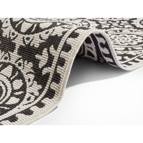 Črno-krem zunanja preproga NORTHRUGS Jardin, 80 x 250 cm-image-2