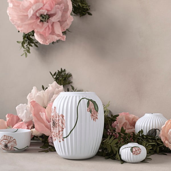 Vaza iz belega porcelana Kähler Design Poppy, višina 21 cm-image-1