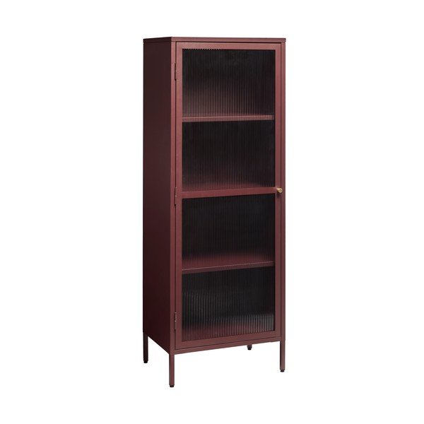 Rdeča kovinska vitrina 58x160 cm Bronco – Unique Furniture-image-3