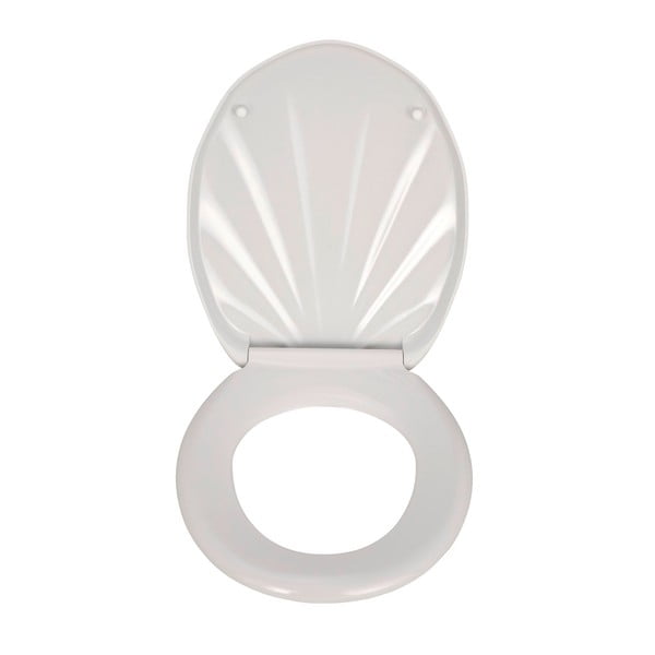 Bela WC deska z enostavnim zapiranjem Wenko Premium Sea Shell, 45,5 x 38 cm-image-1
