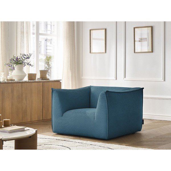 Moder fotelj iz rebrastega žameta Giorgia – Bobochic Paris-image-1