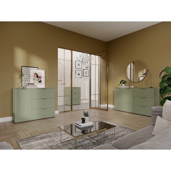 Zelena omarica v mat dekorju 68x98x40 cm Savoca – Germania-image-1