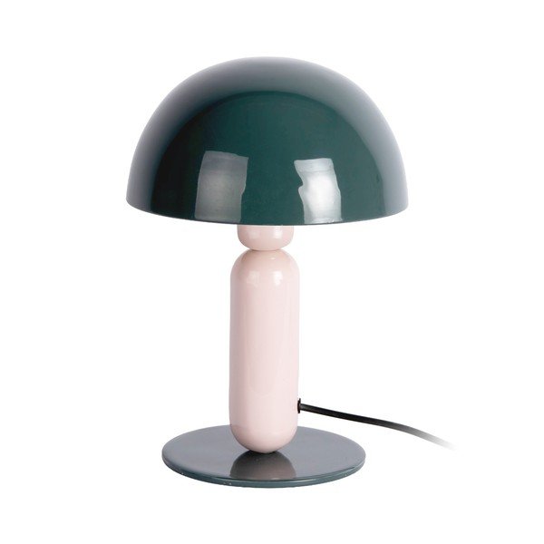 Temno zelena/svetlo rožnata kovinska namizna svetilka (višina 30 cm) Firenze round – Leitmotiv