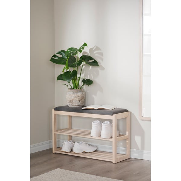 Črna omarica za čevlje iz masivnega hrasta s klopjo Confetti – Rowico-image-4