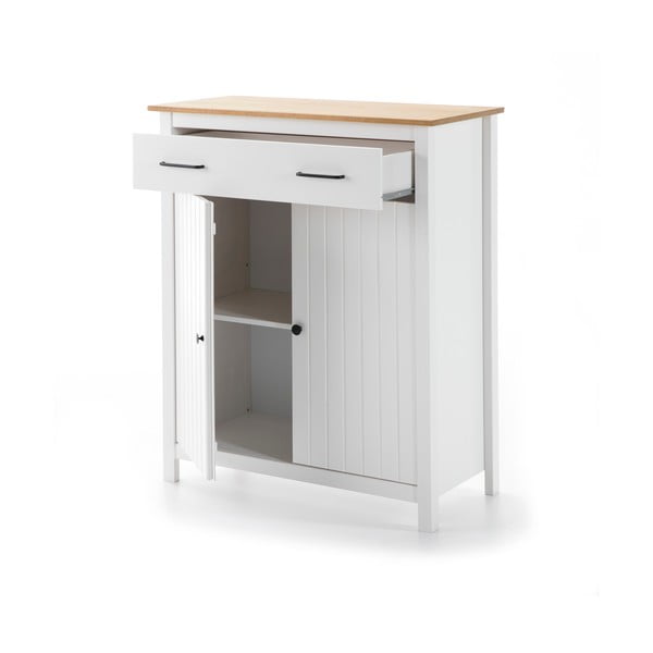 Bela visoka komoda iz masivnega bora 90x110 cm Miranda – Marckeric-image-3