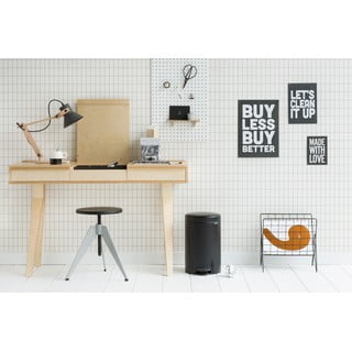 Mat črn jeklen koš za smeti s pedalom 12 l NewIcon – Brabantia