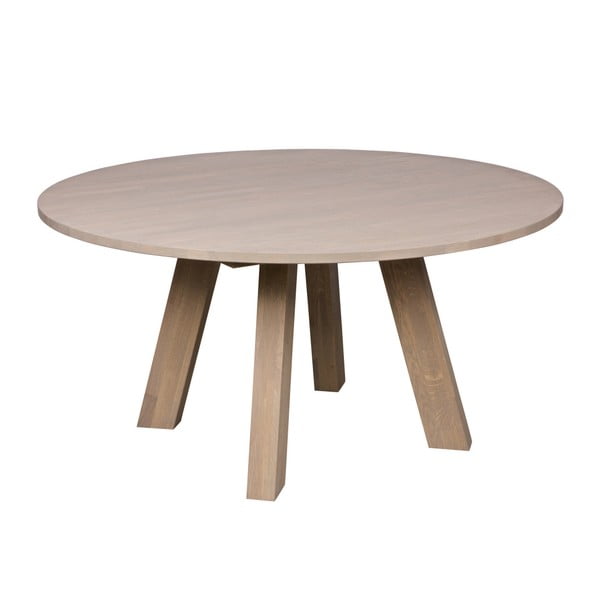 Jedilna miza iz beljenega hrasta WOOOD Rhonda, Ø 150 cm
