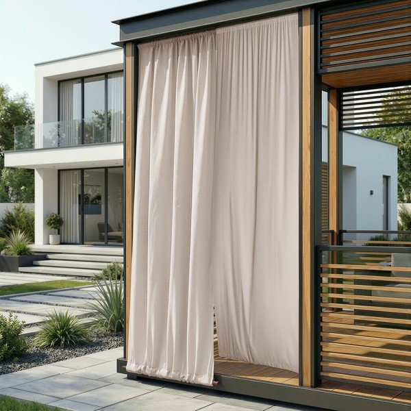 Kremno bela zavesa za delno zatemnitev/zunanja Calisto – Filumi