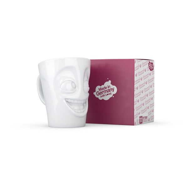 Bela skodelica z ročajem iz porcelana 58products, prostornina 350 ml-image-3