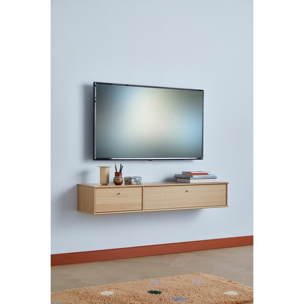 TV omarica v hrastovem dekorju v naravni barvi 133x22 cm Mistral – Hammel Furniture-image-1