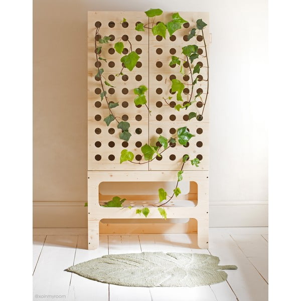 Kaki zelena pralna ročno tkana bombažna otroška preproga 75x100 cm Mini Monstera Olive – Lorena Canals-image-1