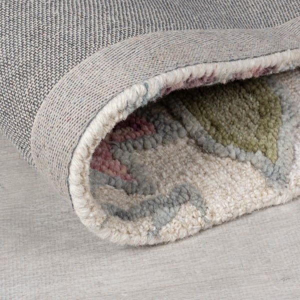 Kremno bela ročno tkana volnena preproga 160x230 cm Tania Floral – Flair Rugs-image-3