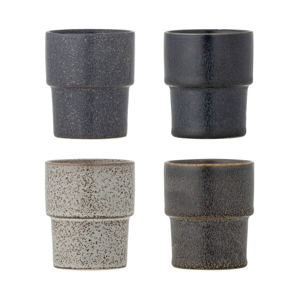 Rjave skodelice v kompletu za espresso 4 ks iz kamenine 150 ml Ewan – Bloomingville