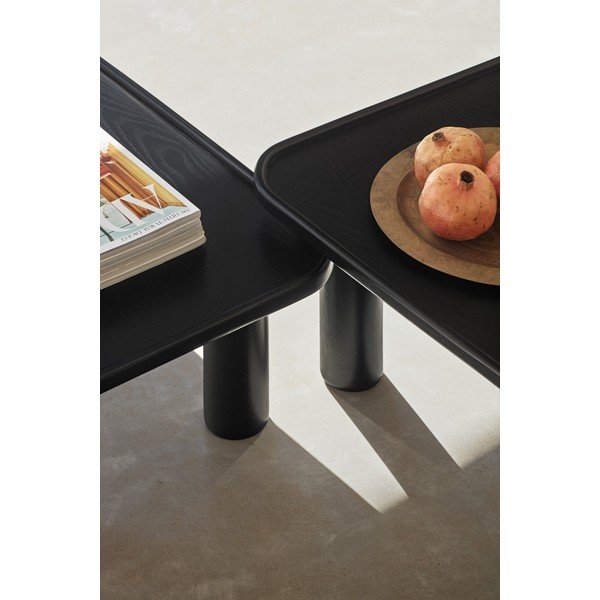 Komplet 2 črnih stranskih mizic Teulat Nest-image-1