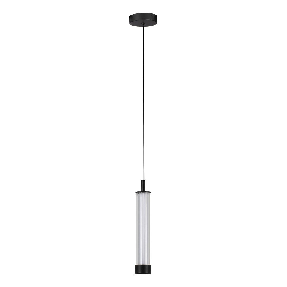 Mat črna aluminijasta LED zatemnitvena viseča svetilka s steklenim senčilom