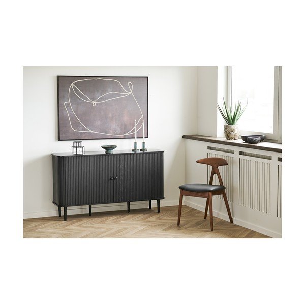 Črn/temno rjav jedilni stol iz masivnega hrasta Lanuza – House Nordic-image-3