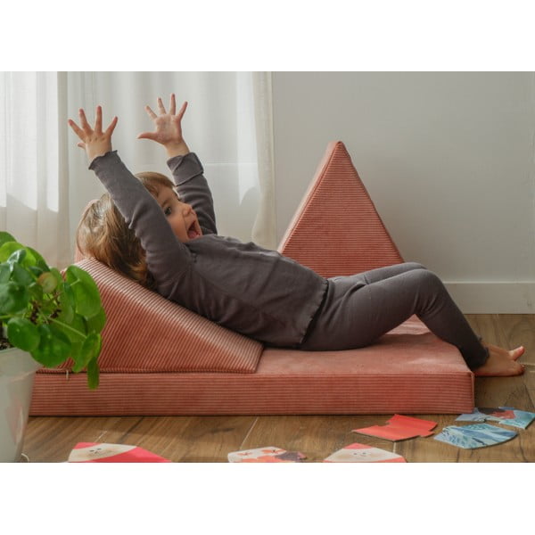 Svetlo rožnat komplet mehkih igral iz rebrastega žameta 75x41x7 cm Bloque Montessori – Little Nice Things-image-1