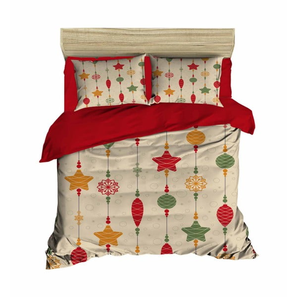 Božična posteljnina za zakonsko posteljo z rjuho Juana, 160 x 220 cm