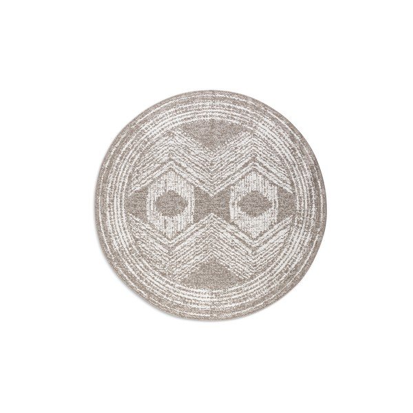 Rjava/kremno bela okrogla zunanja preproga ø 100 cm Gemini – Elle Decoration-image-2