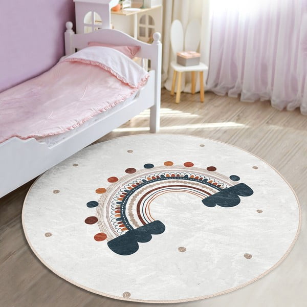 Kremno bela otroška preproga ø 100 cm Comfort – Mila Home-image-4