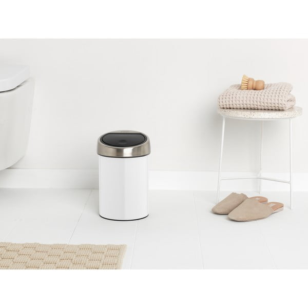 Bel jeklen koš za smeti na dotik 3 l Touch Bin – Brabantia-image-1