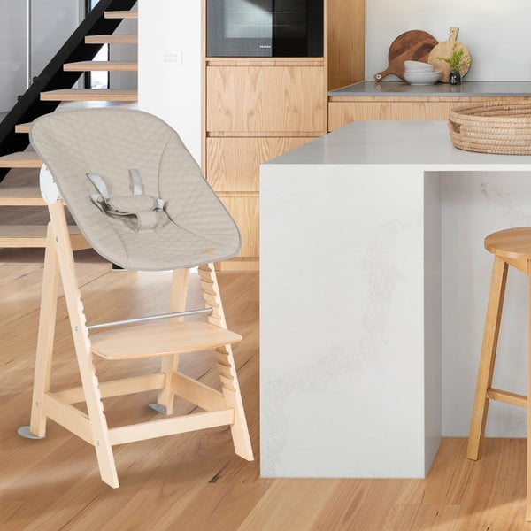 Bež/naraven otroški stol za hranjenje Born Up 2in1 Luxe – Roba-image-1