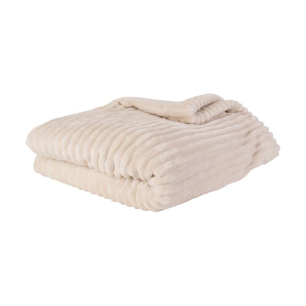 Krem žametno pregrinjalo PT LIVING Ribbed, 150 x 200 cm-image-3
