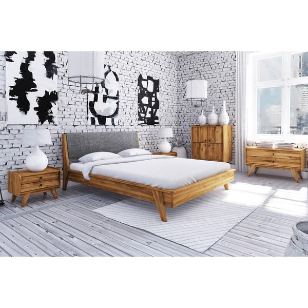 Hrastova zakonska postelja 200x200 cm Retro 1 - The Beds-image-1