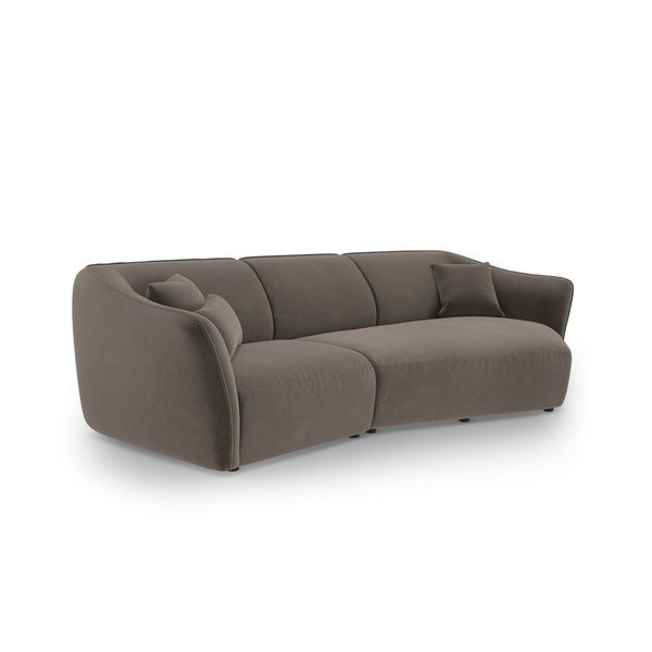Rjava žametna kotna sedežna garnitura Tokyo – Cosmopolitan Design-image-2