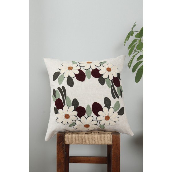 Lanena okrasna blazina 43x43 cm Papatya – Mioli Decor-image-1