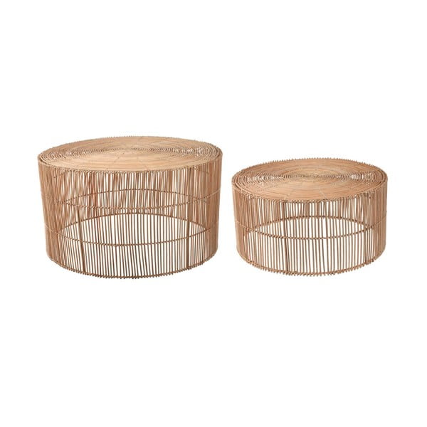 Okrogle mizice iz ratana v naravni barvi v kompletu 2 ks ø 66 cm Elmima – Kave Home