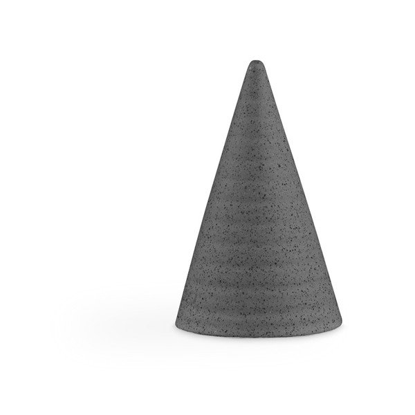Temno siva kamnita dekorativna figurica Kähler Design Glazed Cone Dark Grey, višina 11 cm