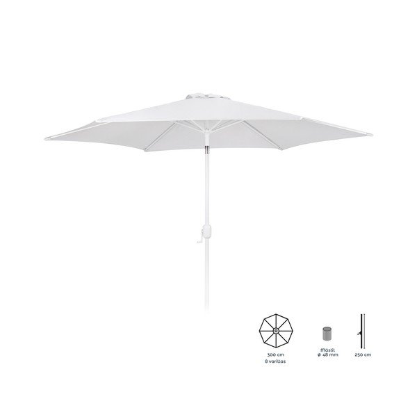 Beli senčnik ø 300 cm Alba - LDK Garden-image-1