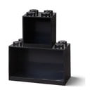 Komplet 2 otroških črnih stenskih polic iz kock LEGO®
