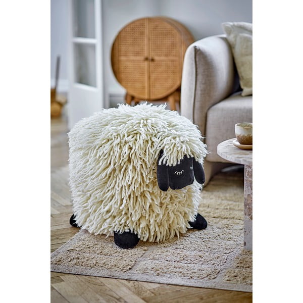 Kremno bela otroška vreča za sedenje iz volne Dolly – Bloomingville Mini-image-1