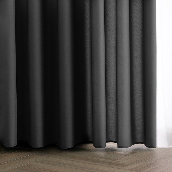 Antracitno siva zavesa za delno zatemnitev 140x250 cm Carli – Restilo-image-1