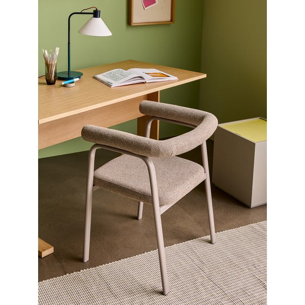 Bež oblazinjeni jedilni stoli v kompletu z nasloni za roke 2 ks Ecto – Hübsch-image-1