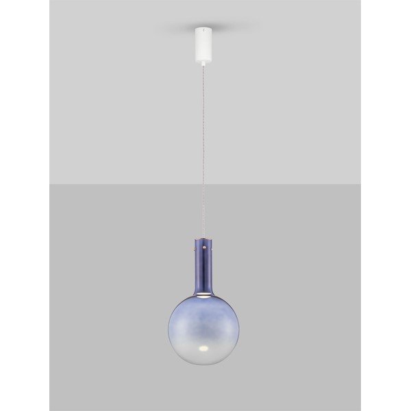 Modra steklena LED zatemnitvena viseča svetilka ø 25 cm Nostos – Nova Luce-image-4