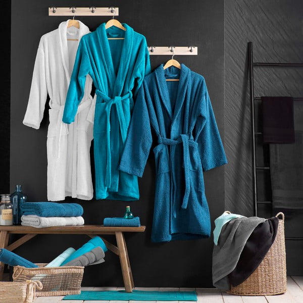 Antracitno siv bombažen kopalni plašč velikosti M Tendresse – douceur d'intérieur-image-3