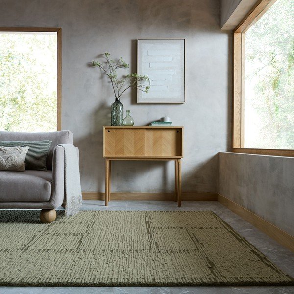 Zelena ročno tkana volnena preproga 160x230 cm Harris Modula Wool – Flair Rugs-image-1